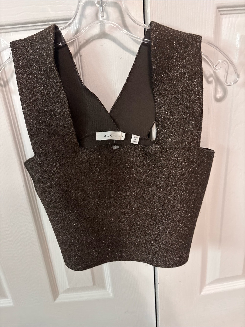 A.L.C. Metallic Brown Cropped Tank Top size M